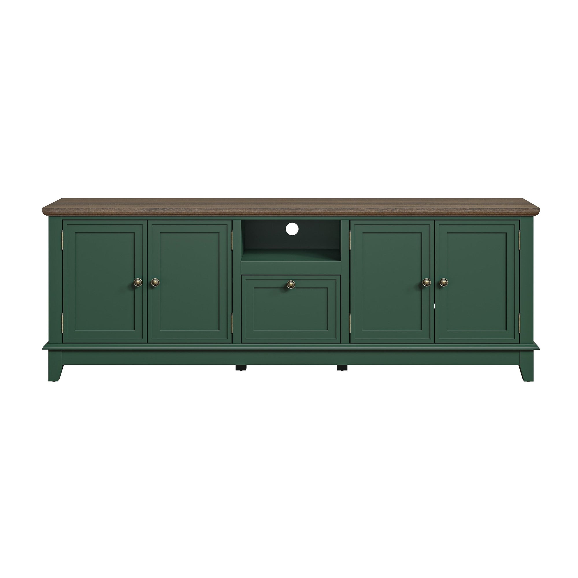 Rustic 72-Inch TV Stand with Adjustable Shelves, Hidden Storage - 72 in Width