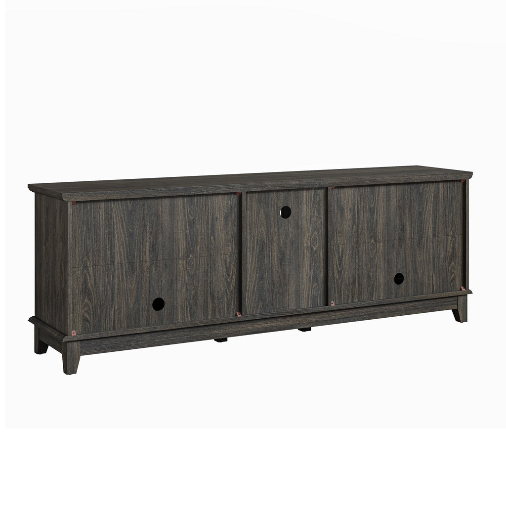 Rustic 72-Inch TV Stand with Adjustable Shelves, Hidden Storage - 72 in Width