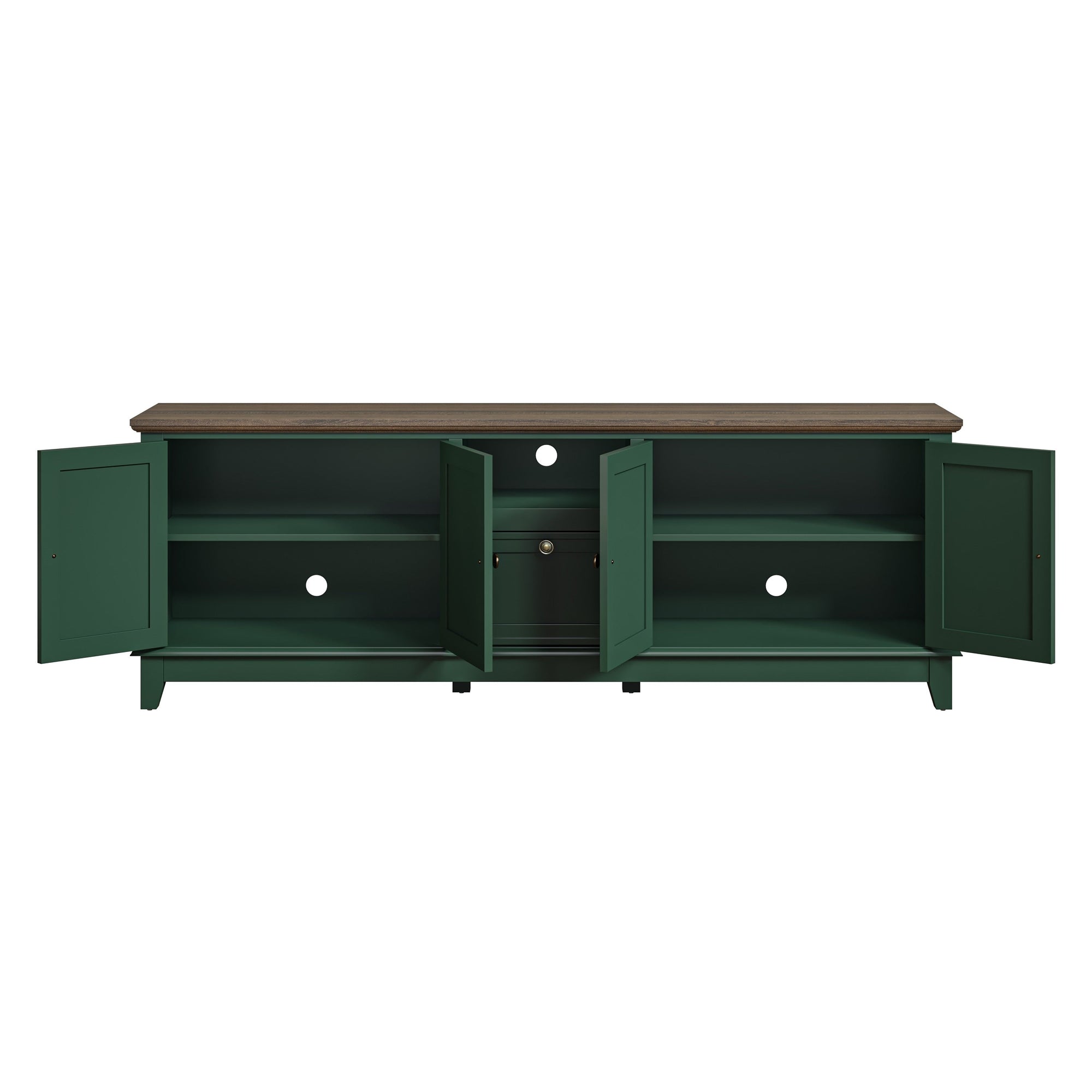 Rustic 72-Inch TV Stand with Adjustable Shelves, Hidden Storage - 72 in Width