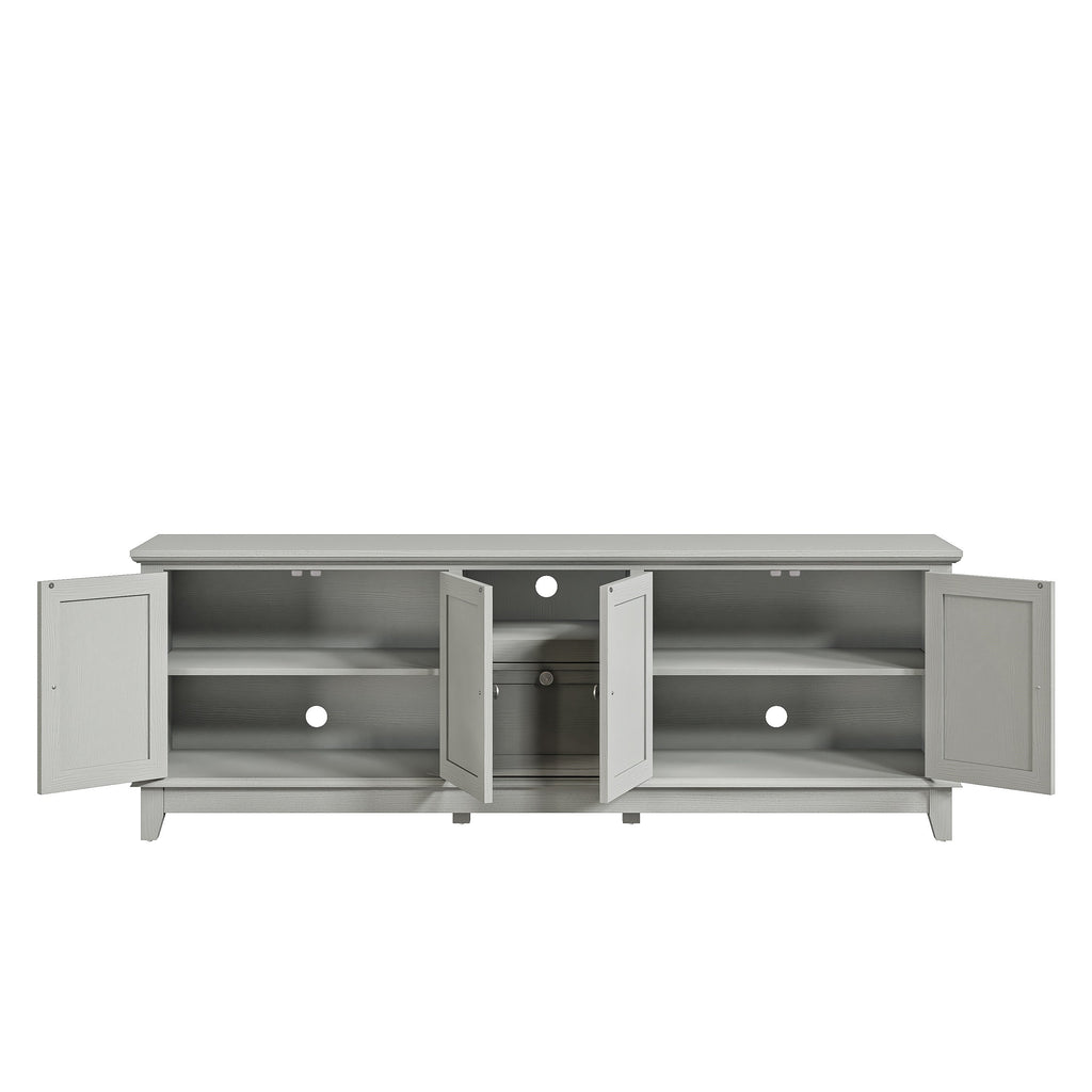 Rustic 72-Inch TV Stand with Adjustable Shelves, Hidden Storage - 72 in Width