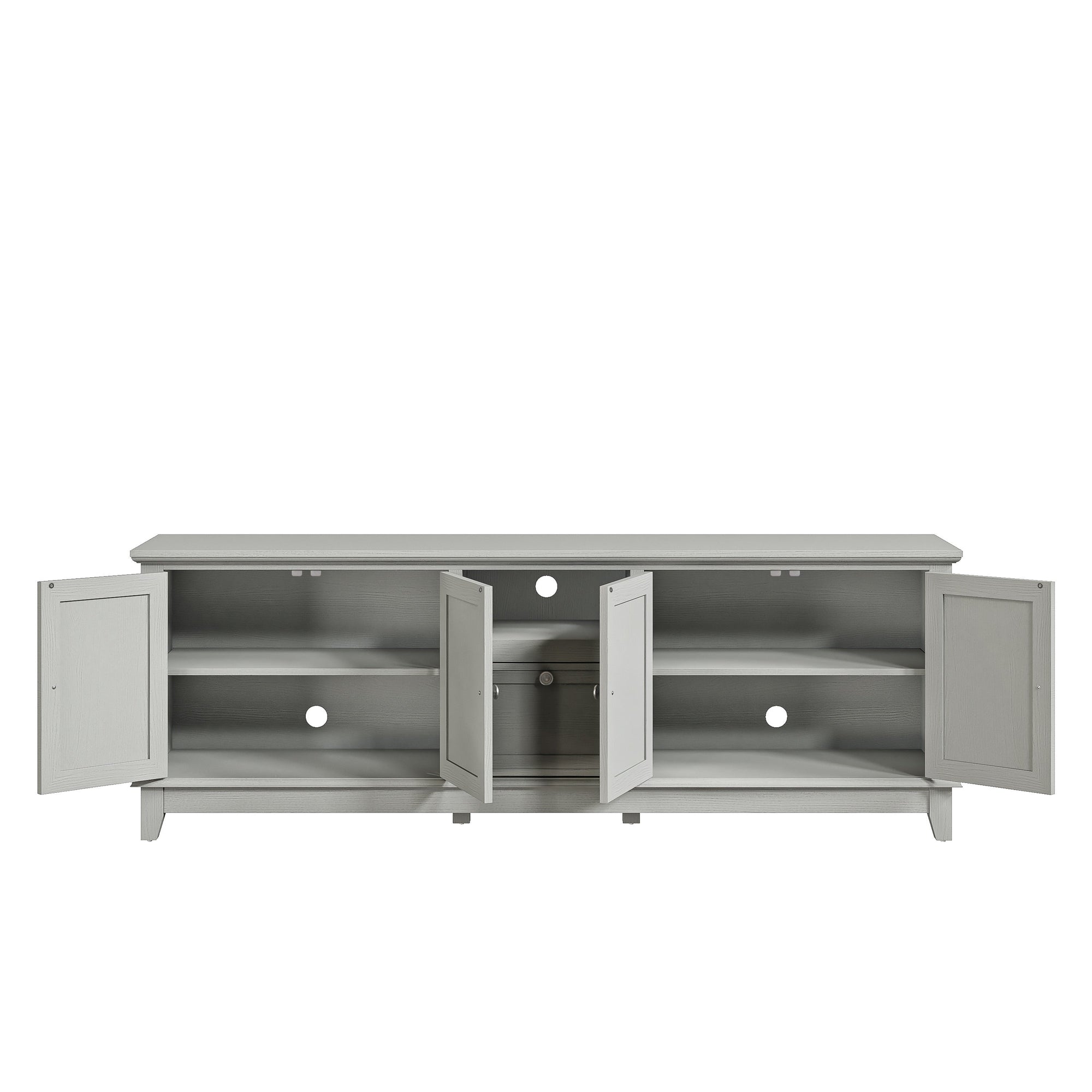 Rustic 72-Inch TV Stand with Adjustable Shelves, Hidden Storage - 72 in Width