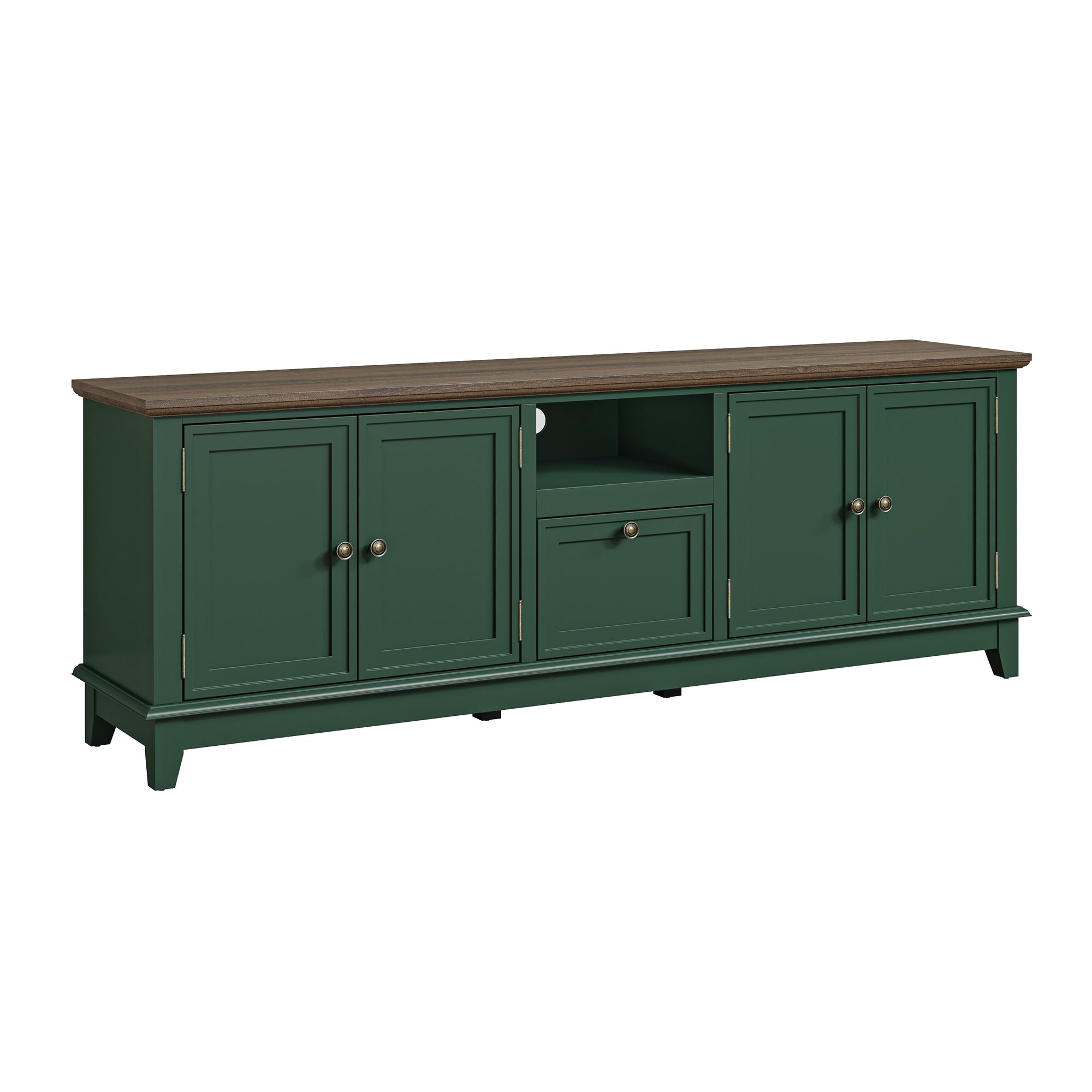 Rustic 72-Inch TV Stand with Adjustable Shelves, Hidden Storage - 72 in Width