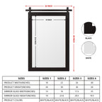 Miroir de ferme rustique Miroir de courtoisie Cadre en bois massif avec miroir de style grange en métal