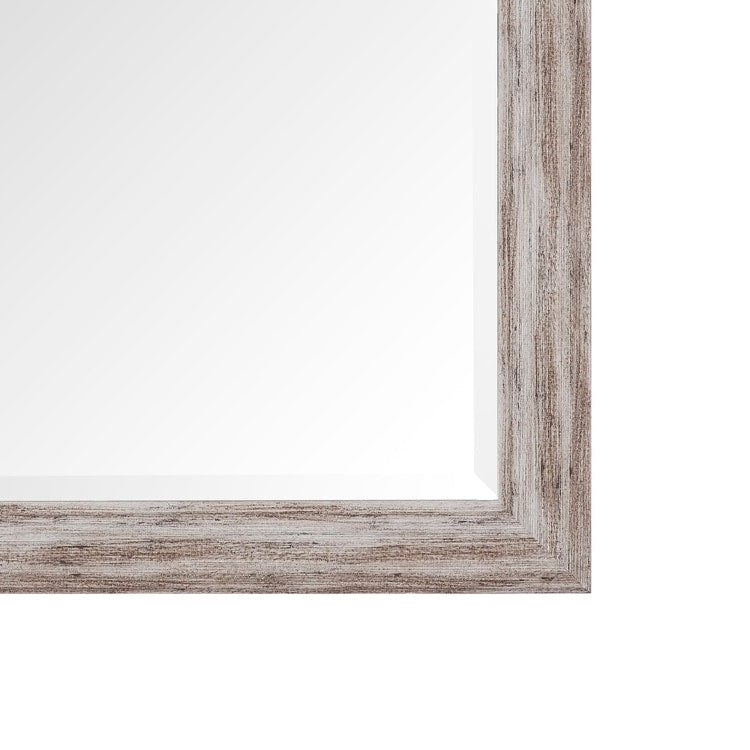 Miroir rustique pleine longueur - 66 x 32 cm, cadre rectangulaire en bois, miroir intégral pour salon, chambre à coucher