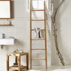 Échelle décorative rustique en bois naturel de 1,8 m (74,4 po H x 18,9 po L x 2 po P)