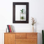 Miroir mural rustique encadré en bois, miroir de salle de bain en bois naturel
