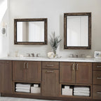 Miroir mural rustique encadré en bois, miroir de salle de bain en bois naturel