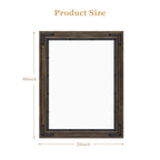 Miroir mural rustique encadré en bois, miroir de salle de bain en bois naturel