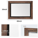 Miroir de salle de bain mural rustique en bois et fer encastré