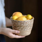 Panier à fleurs de bureau en paille naturelle RusticReach