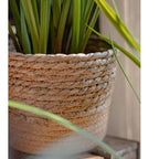Panier à fleurs de bureau en paille naturelle RusticReach