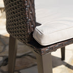 Ensemble de salle à manger d'extérieur rond en osier Ryan 5 pièces avec coussins par Christopher Knight Home