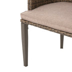 Ensemble de salle à manger d'extérieur rond en osier Ryan 5 pièces avec coussins par Christopher Knight Home
