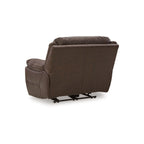 Fauteuil inclinable Rylee, appui-tête électrique, cuir marron chocolat moelleux