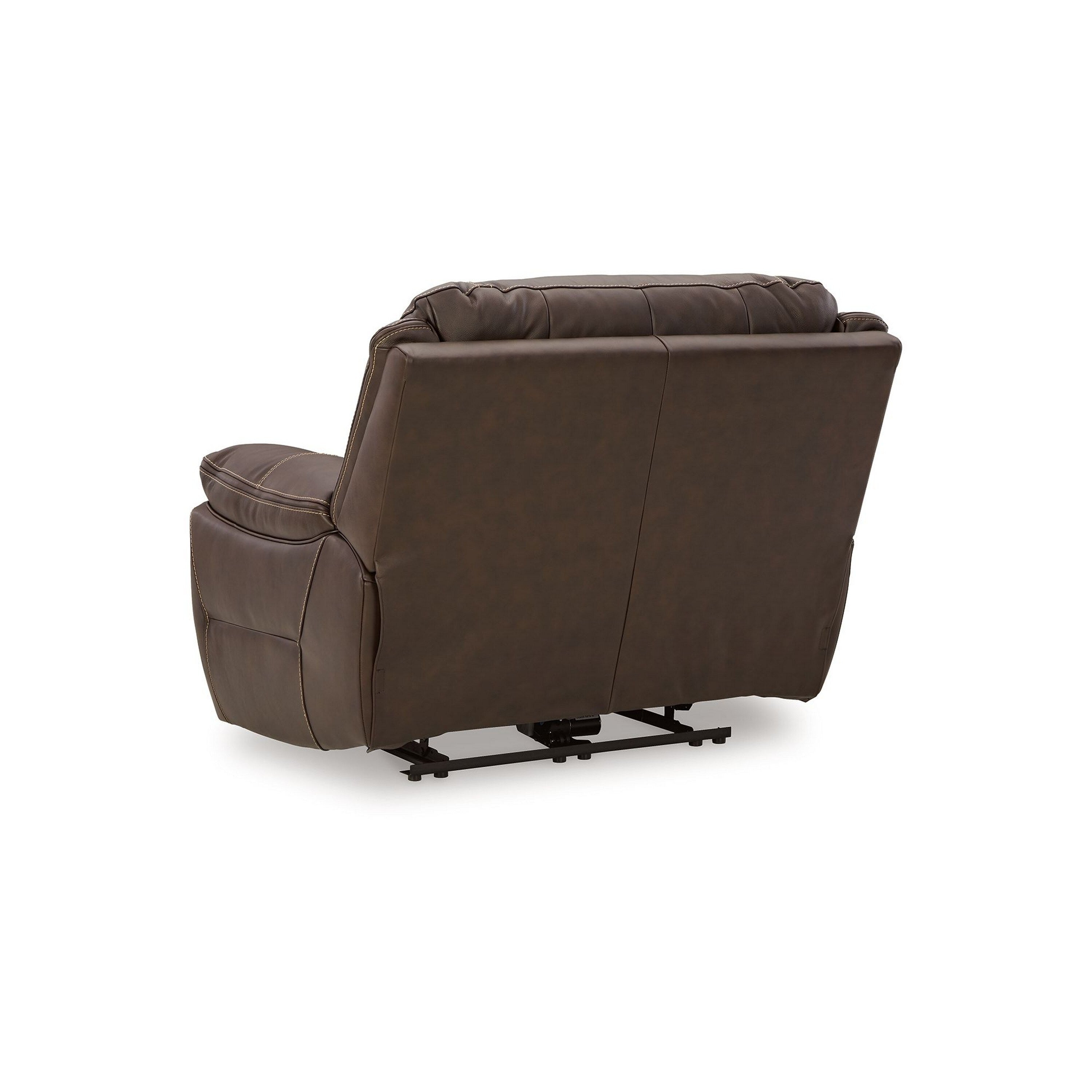 Fauteuil inclinable Rylee, appui-tête électrique, cuir marron chocolat moelleux