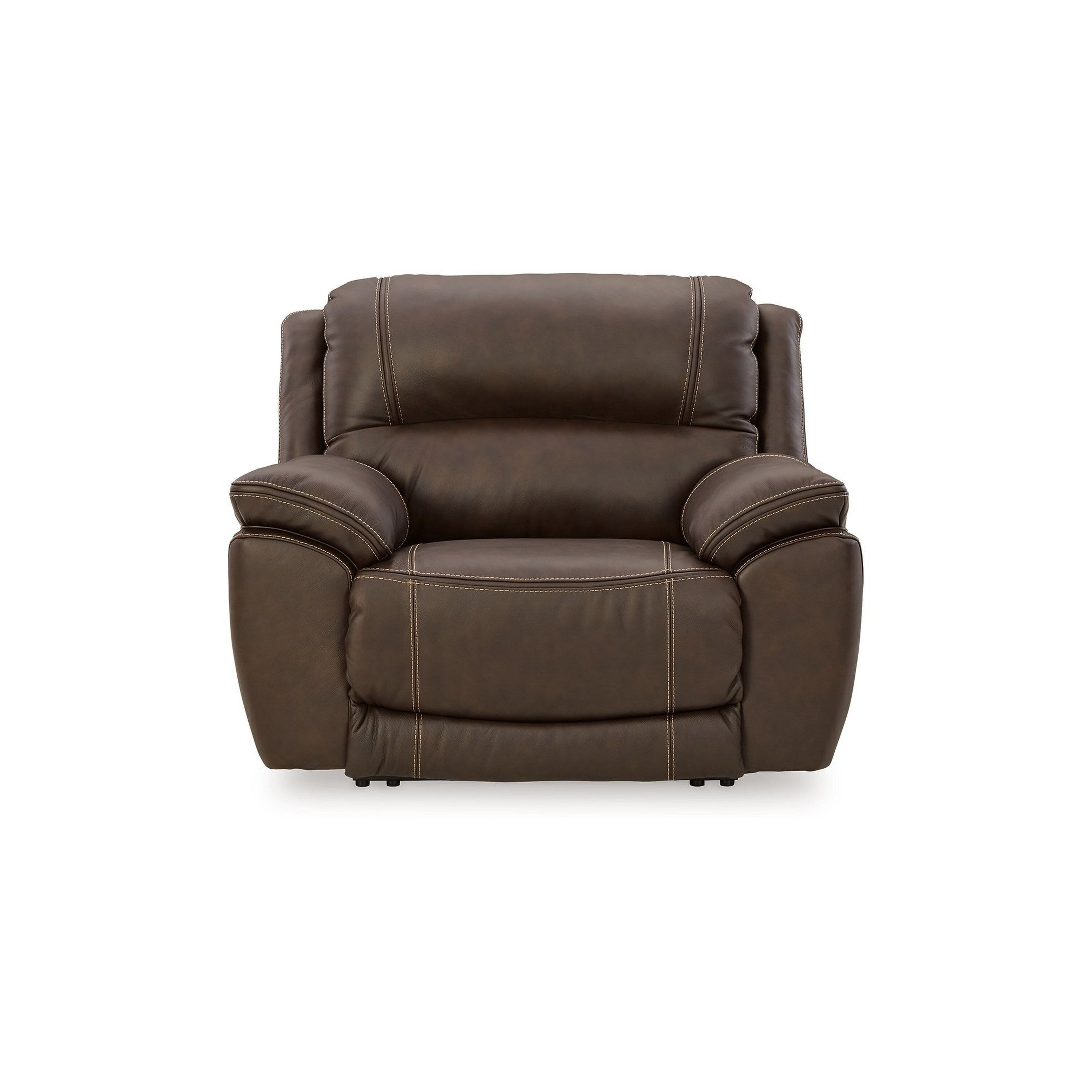 Fauteuil inclinable Rylee, appui-tête électrique, cuir marron chocolat moelleux