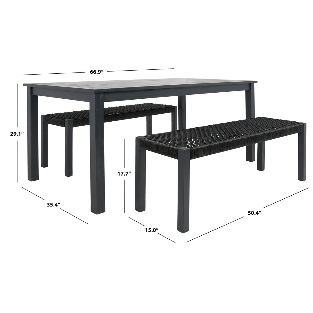 Ensemble table et 2 bancs SAFAVIEH Akmaral - 35 x 50 x 29 cm