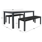 Ensemble table et 2 bancs SAFAVIEH Akmaral - 35 x 50 x 29 cm