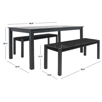 Ensemble table et 2 bancs SAFAVIEH Akmaral - 35 x 50 x 29 cm