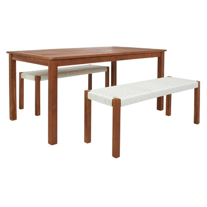 Ensemble table et 2 bancs SAFAVIEH Akmaral - 35 x 50 x 29 cm