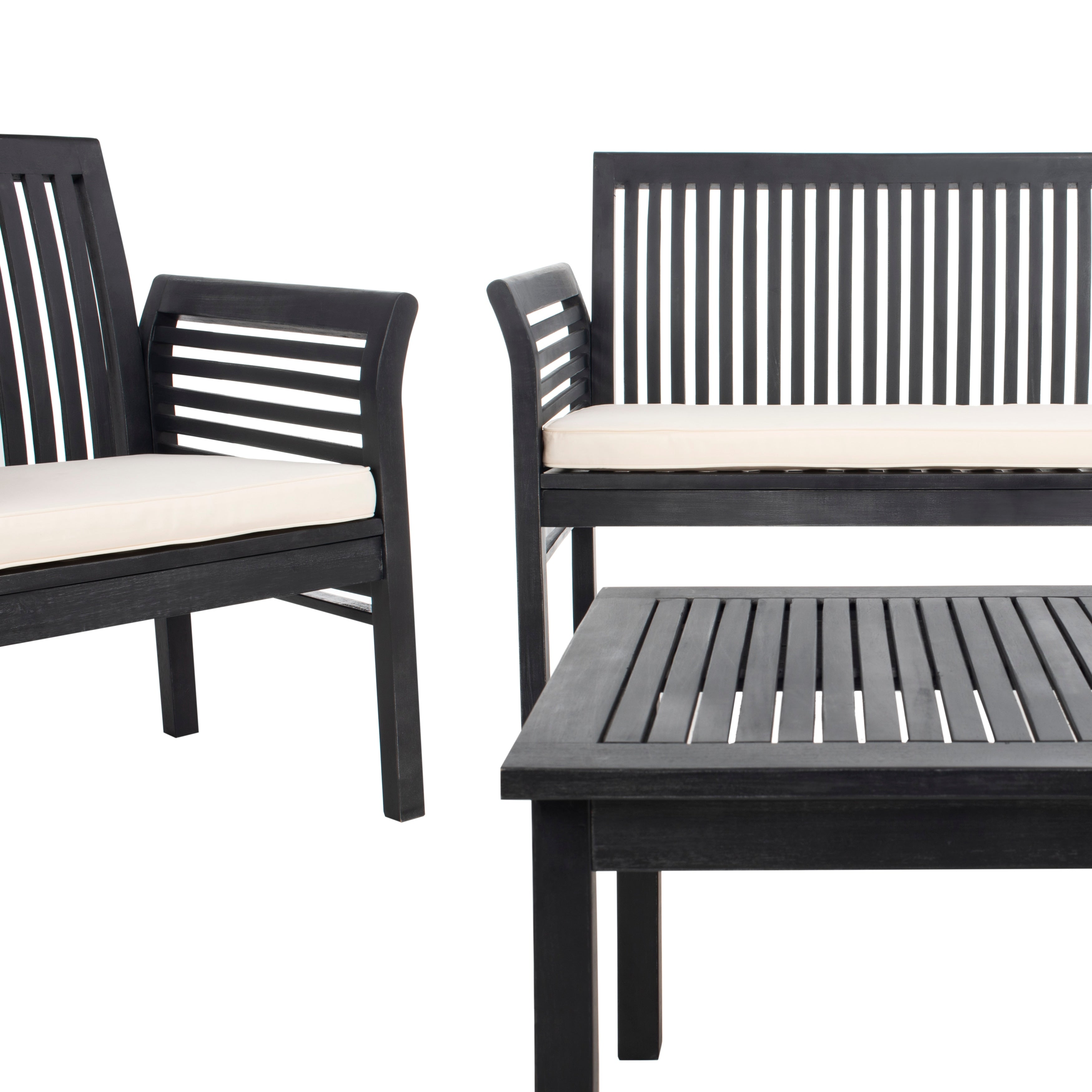 Ensemble de jardin 4 pièces en bois d'acacia massif SAFAVIEH Carson - 50 l x 24 p x 30 h