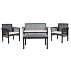 Ensemble de jardin 4 pièces en bois d'acacia massif SAFAVIEH Carson - 50 l x 24 p x 30 h