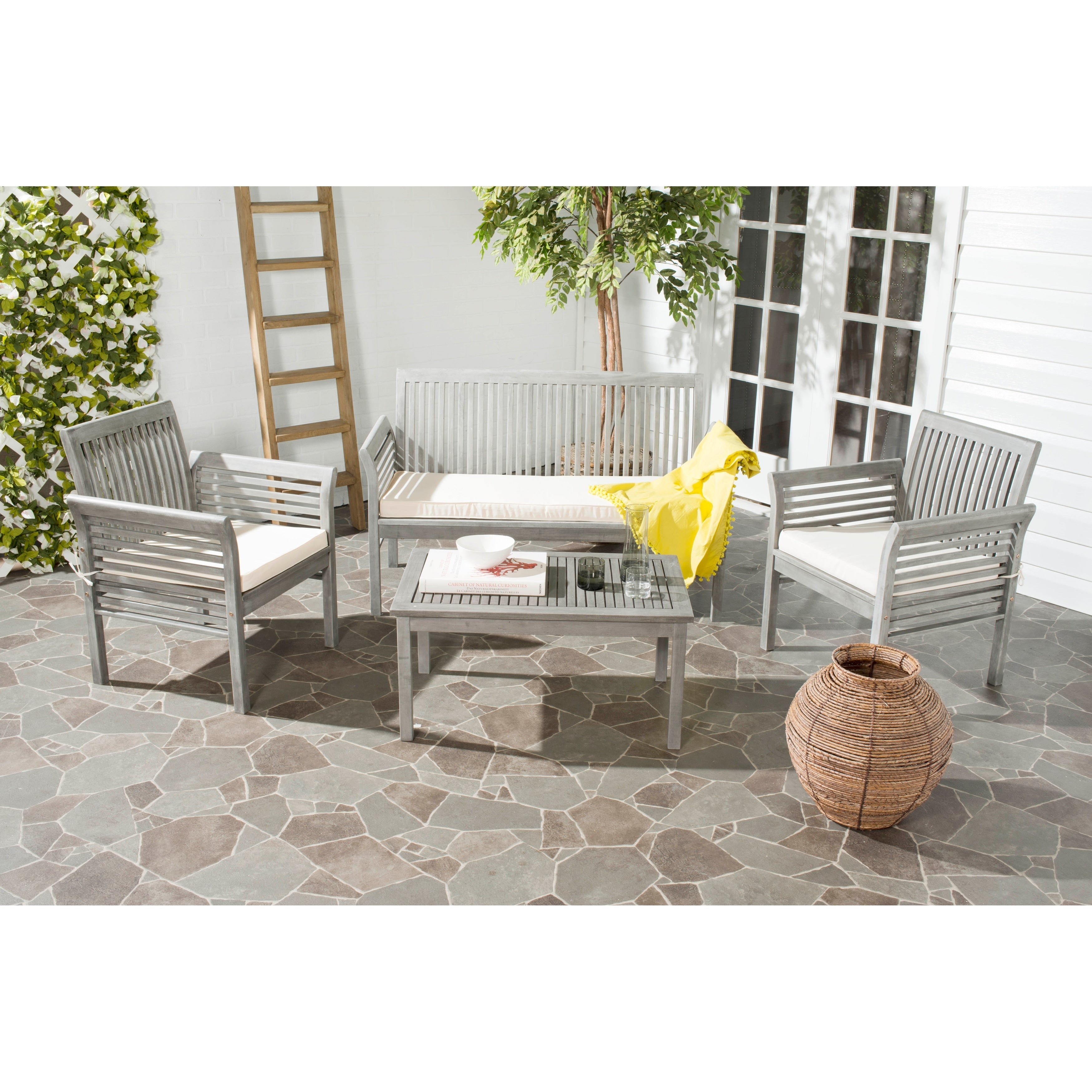 Ensemble de jardin 4 pièces en bois d'acacia massif SAFAVIEH Carson - 50 l x 24 p x 30 h
