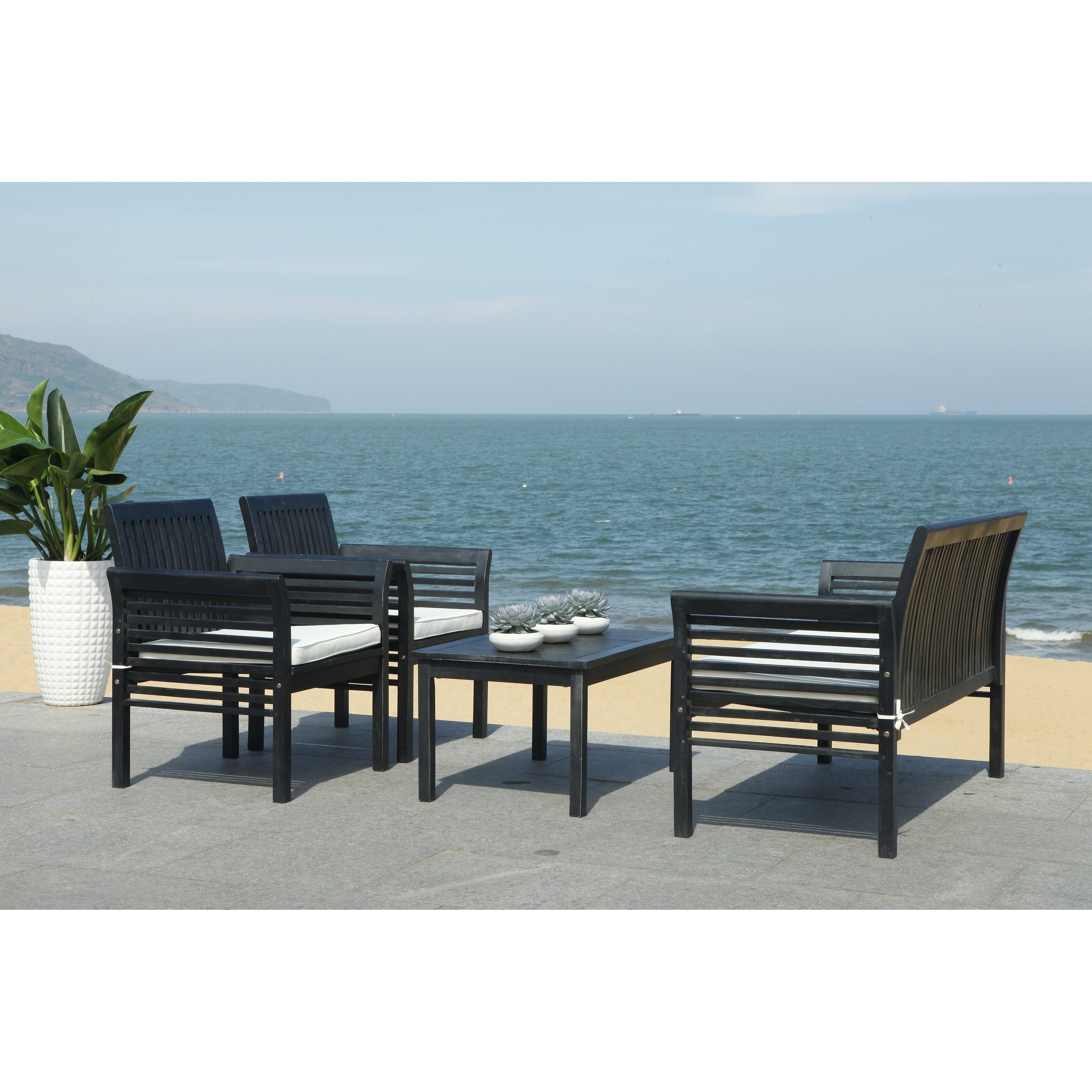 Ensemble de jardin 4 pièces en bois d'acacia massif SAFAVIEH Carson - 50 l x 24 p x 30 h