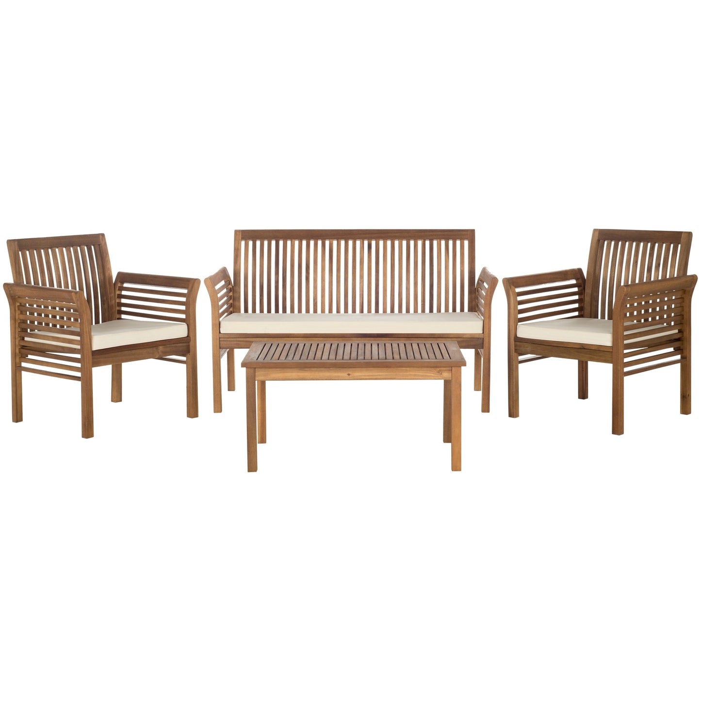 Ensemble de jardin 4 pièces en bois d'acacia massif SAFAVIEH Carson - 50 l x 24 p x 30 h