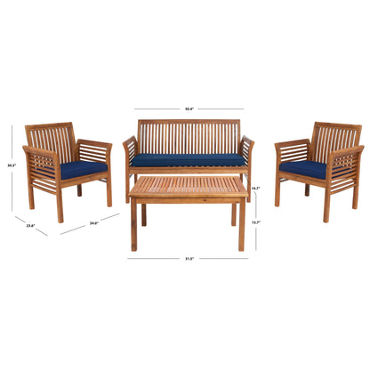 Ensemble de jardin 4 pièces en bois d'acacia massif SAFAVIEH Carson - 50 l x 24 p x 30 h
