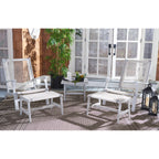 SAFAVIEH Chantelle Ensemble de 2 chaises longues et tabourets en bois massif pour l'extérieur (table d'appoint incluse) - 26 L x 35 P x 33 H