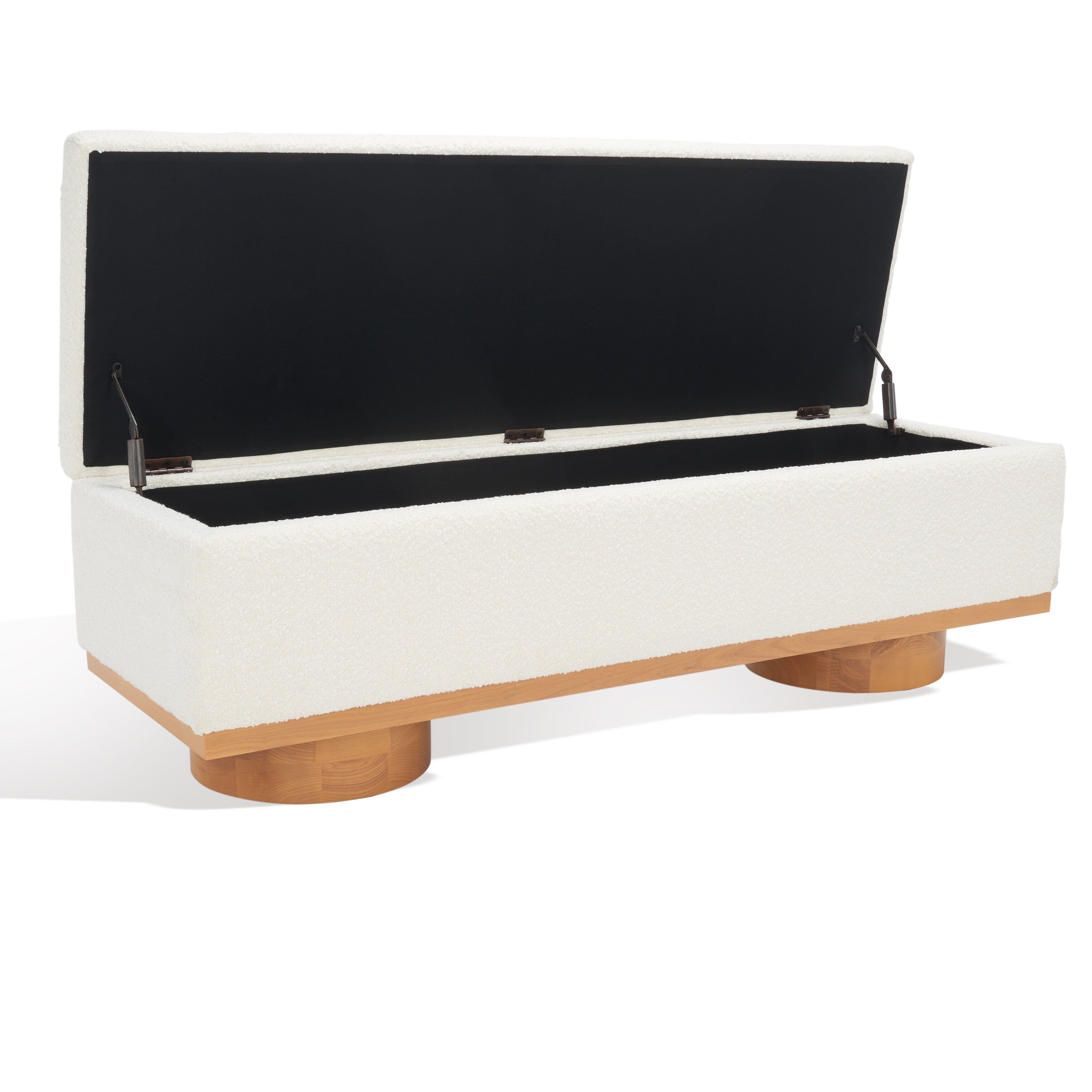Banc de rangement SAFAVIEH Couture Sunneva Boucle - 61 po L x 20 po P x 19 po H - 61 L x 20 P x 19 H