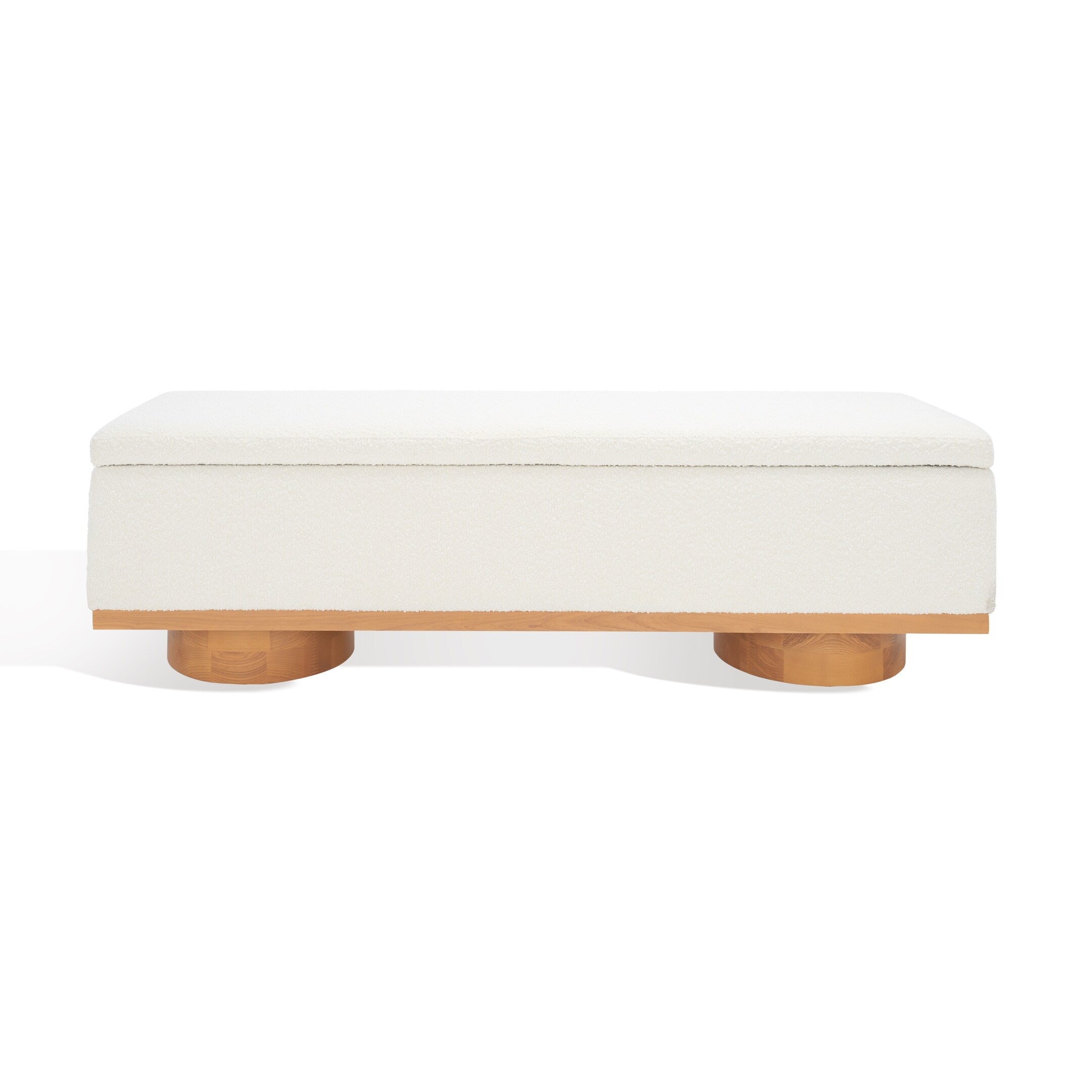 Banc de rangement SAFAVIEH Couture Sunneva Boucle - 61 po L x 20 po P x 19 po H - 61 L x 20 P x 19 H
