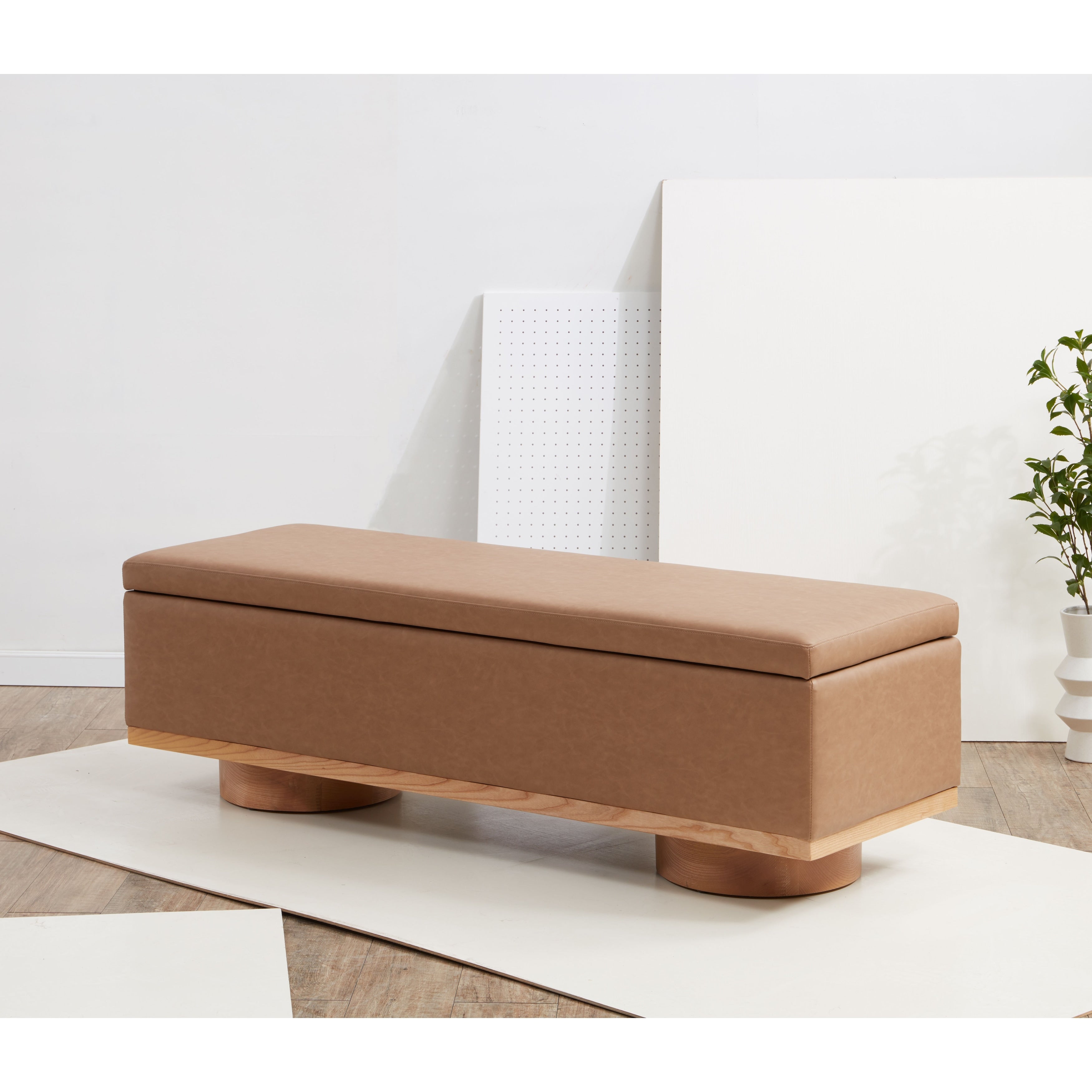 Banc de rangement SAFAVIEH Couture Sunneva Boucle - 61 po L x 20 po P x 19 po H - 61 L x 20 P x 19 H