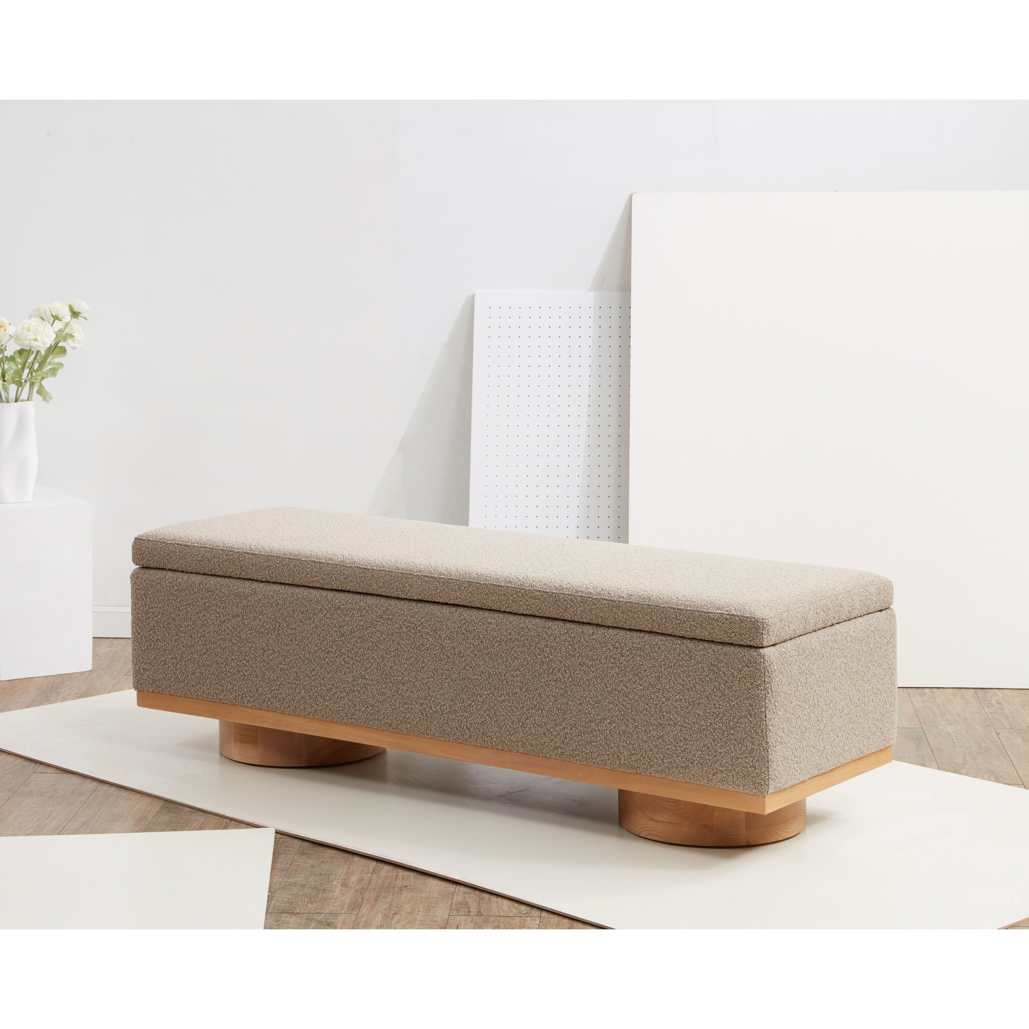 Banc de rangement SAFAVIEH Couture Sunneva Boucle - 61 po L x 20 po P x 19 po H - 61 L x 20 P x 19 H