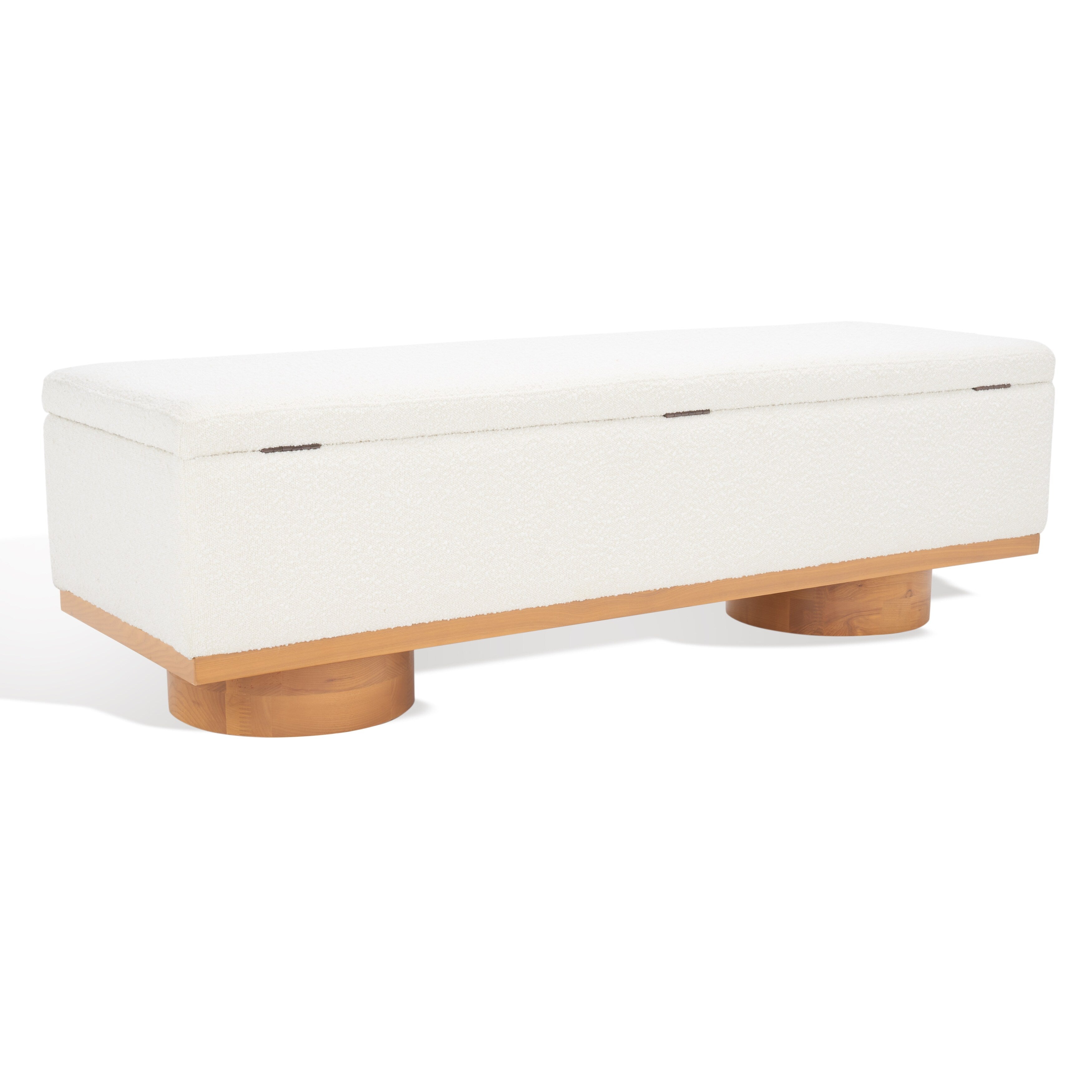 Banc de rangement SAFAVIEH Couture Sunneva Boucle - 61 po L x 20 po P x 19 po H - 61 L x 20 P x 19 H