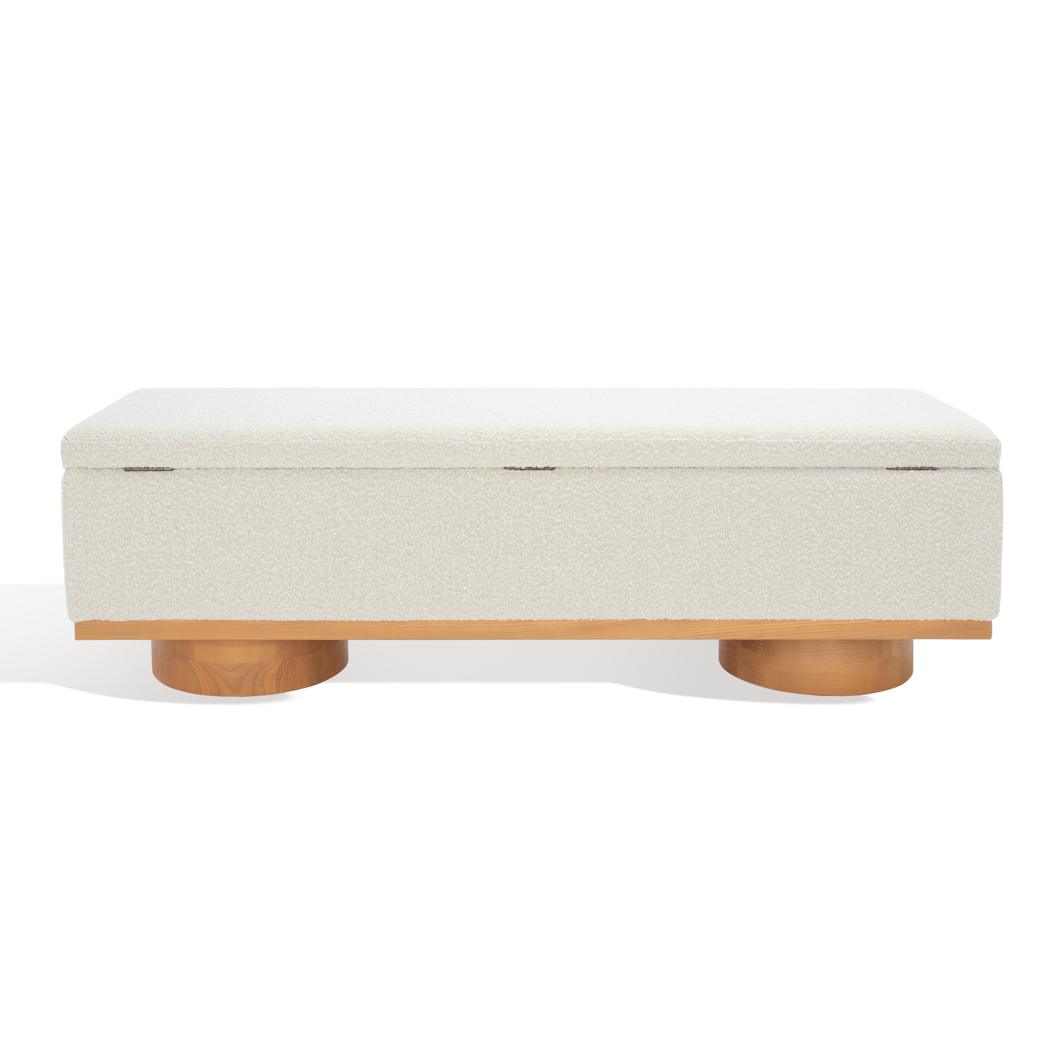 Banc de rangement SAFAVIEH Couture Sunneva Boucle - 61 po L x 20 po P x 19 po H - 61 L x 20 P x 19 H