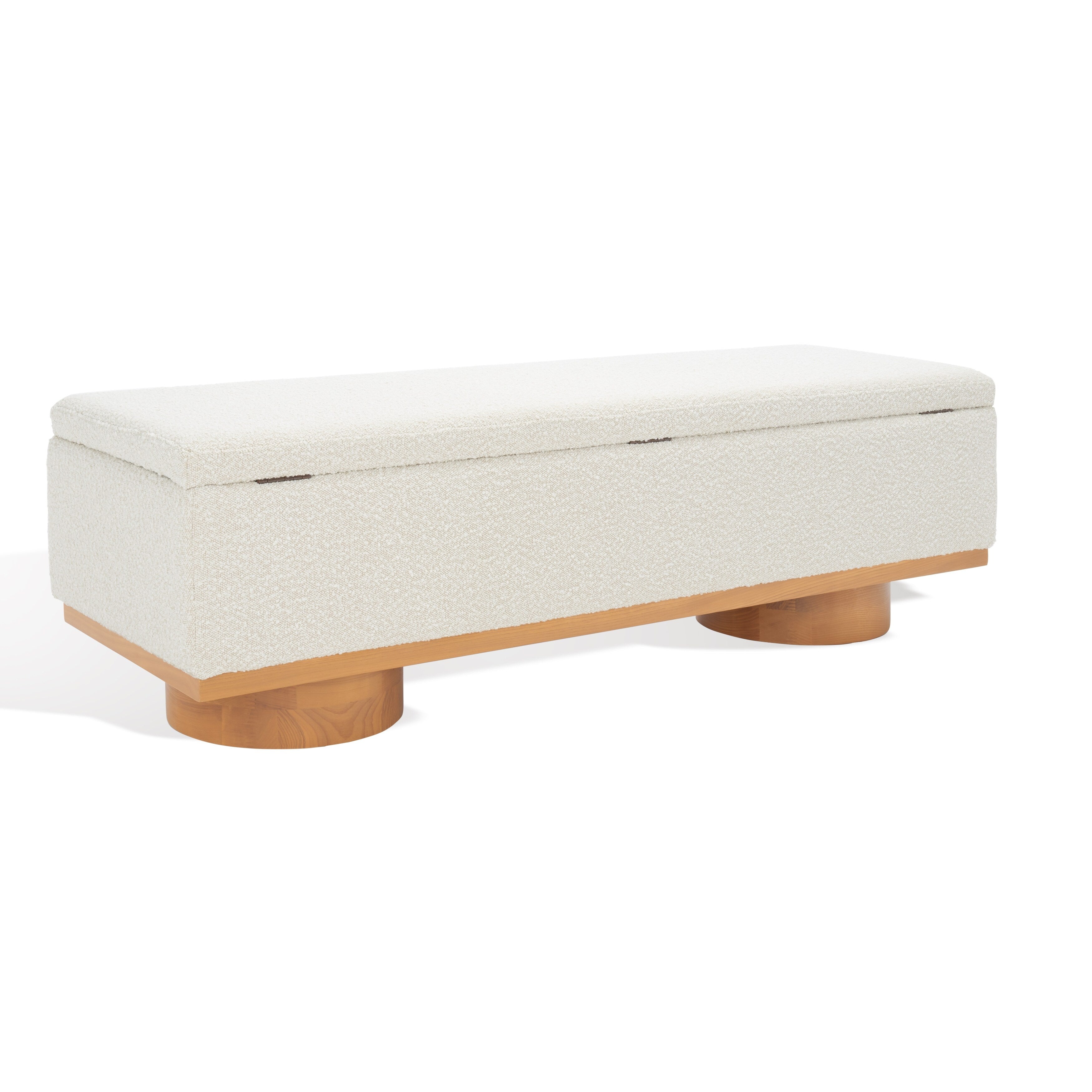Banc de rangement SAFAVIEH Couture Sunneva Boucle - 61 po L x 20 po P x 19 po H - 61 L x 20 P x 19 H