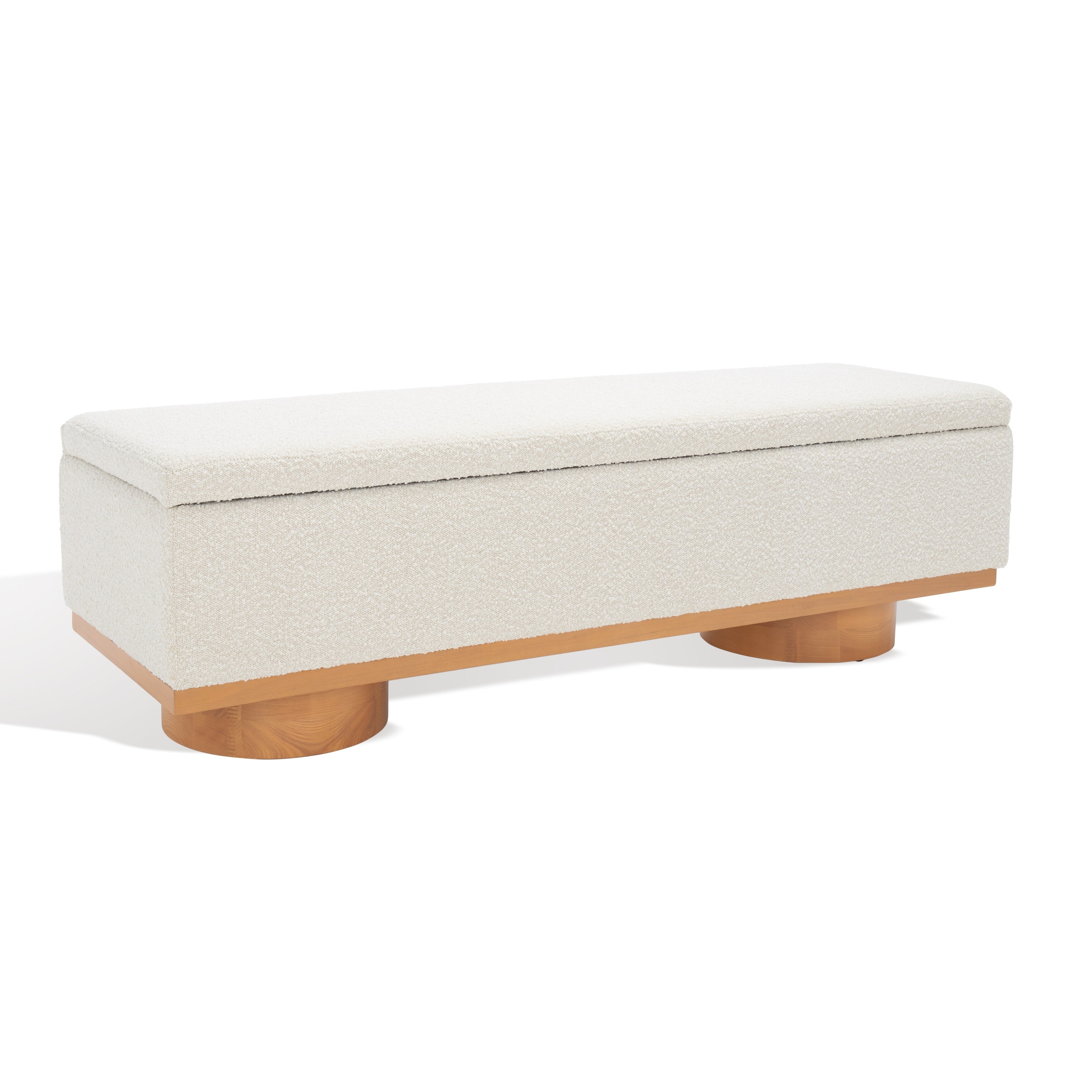 Banc de rangement SAFAVIEH Couture Sunneva Boucle - 61 po L x 20 po P x 19 po H - 61 L x 20 P x 19 H