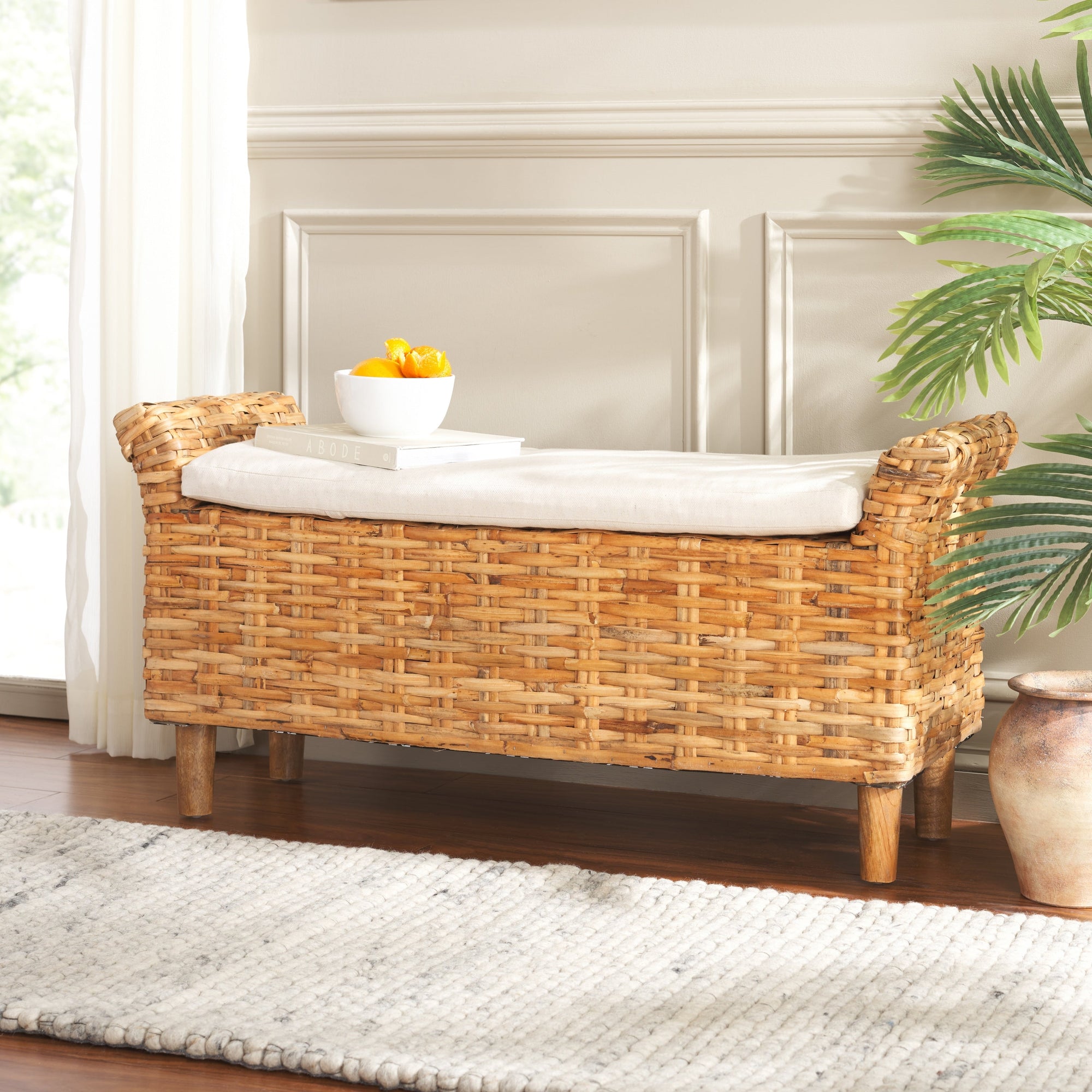Banc Danna Brown de SAFAVIEH - 43,9 x 14,8 x 21,1 - 44 L x 15 P x 21 H
