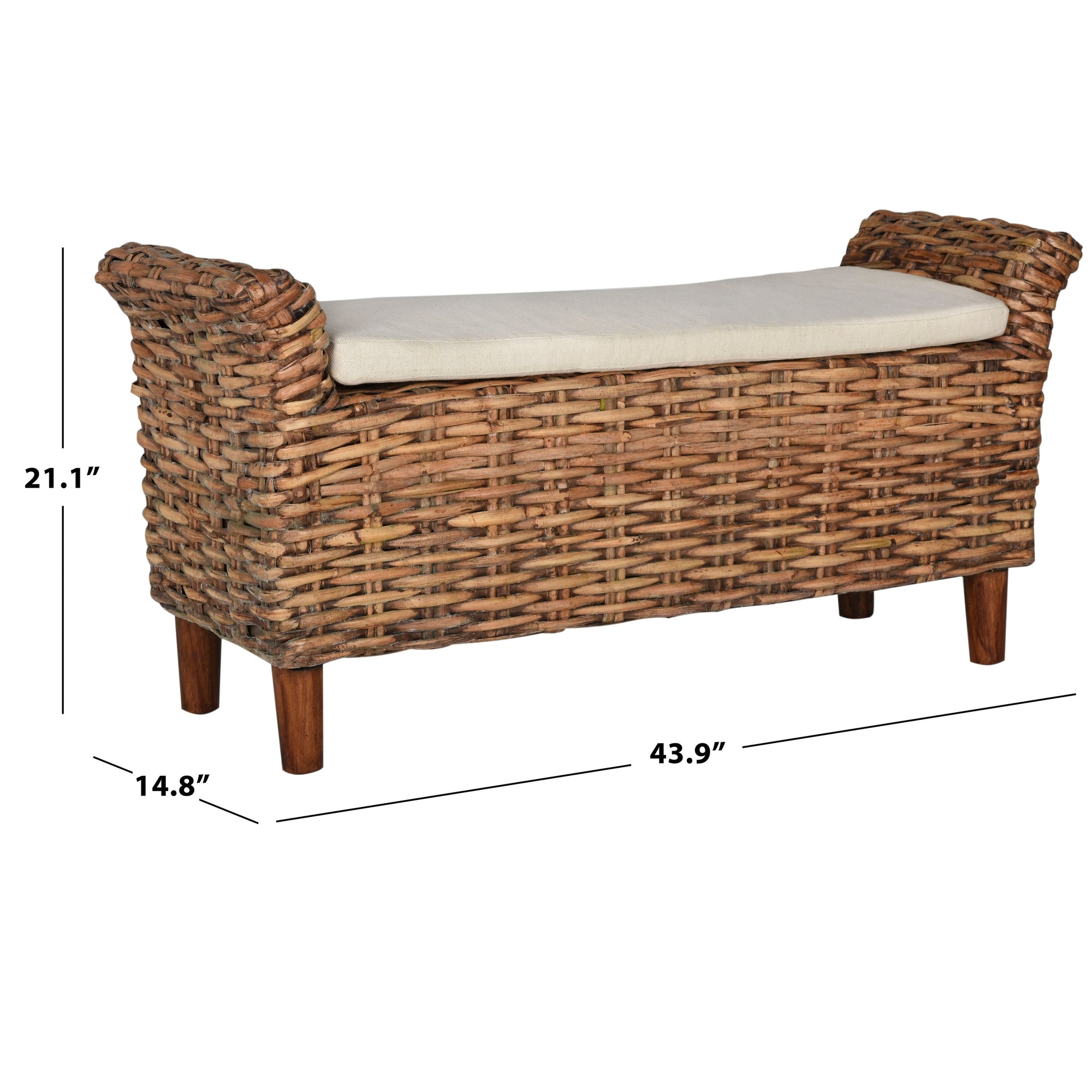 Banc Danna Brown de SAFAVIEH - 43,9 x 14,8 x 21,1 - 44 L x 15 P x 21 H