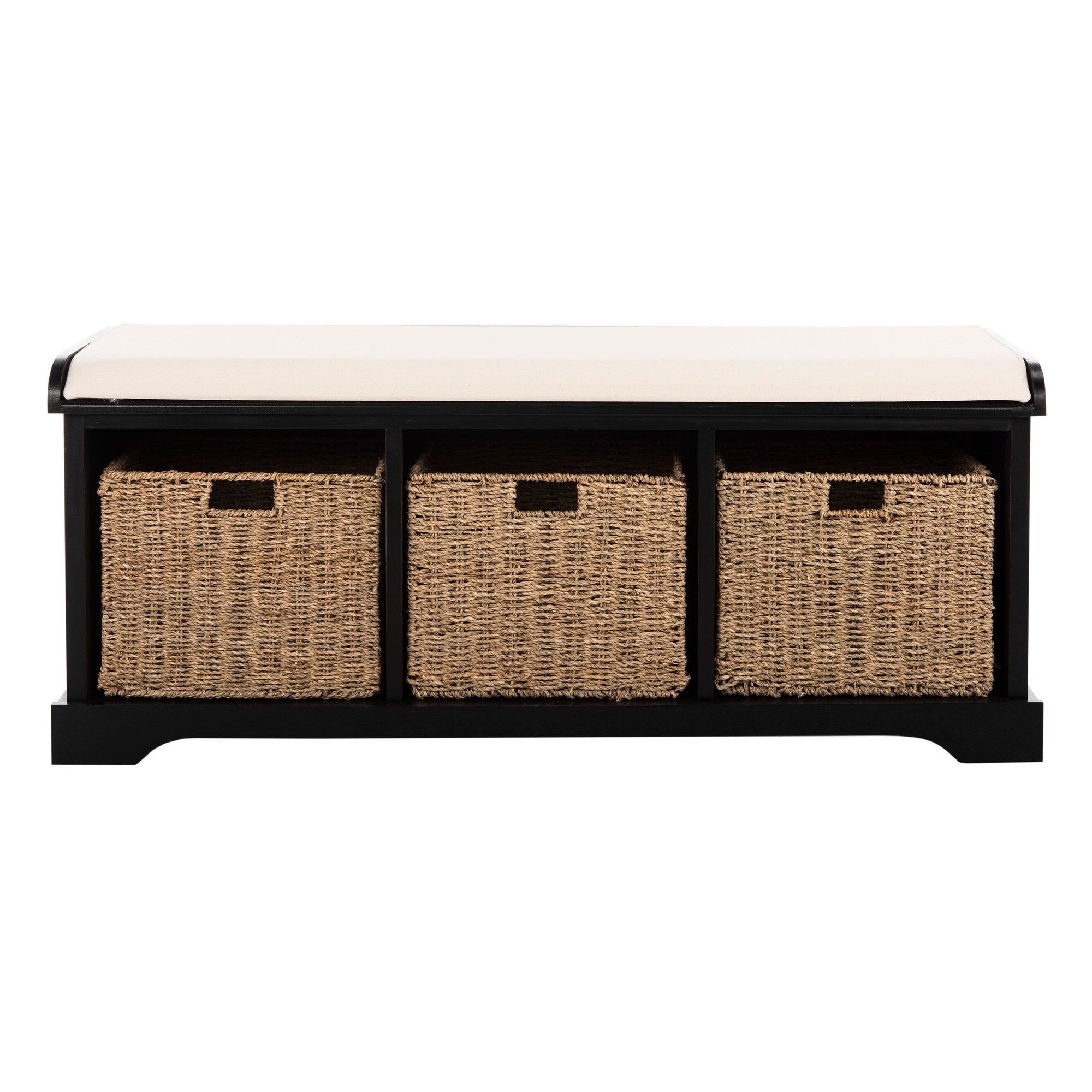 Banc de rangement SAFAVIEH Eola gris/blanc - 47 x 16,1 x 19,9 - 47 l x 16 P x 20 H