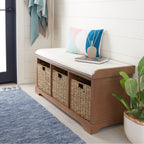 Banc de rangement SAFAVIEH Eola gris/blanc - 47 x 16,1 x 19,9 - 47 l x 16 P x 20 H