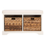Banc de rangement tressé Euphemia marron SAFAVIEH - 33,5 x 16,1 x 19,9 - 34 L x 16 P x 20 H