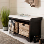 Banc de rangement tressé Euphemia marron SAFAVIEH - 33,5 x 16,1 x 19,9 - 34 L x 16 P x 20 H