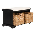 Banc de rangement tressé Euphemia marron SAFAVIEH - 33,5 x 16,1 x 19,9 - 34 L x 16 P x 20 H