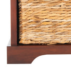Banc de rangement tressé Euphemia marron SAFAVIEH - 33,5 x 16,1 x 19,9 - 34 L x 16 P x 20 H