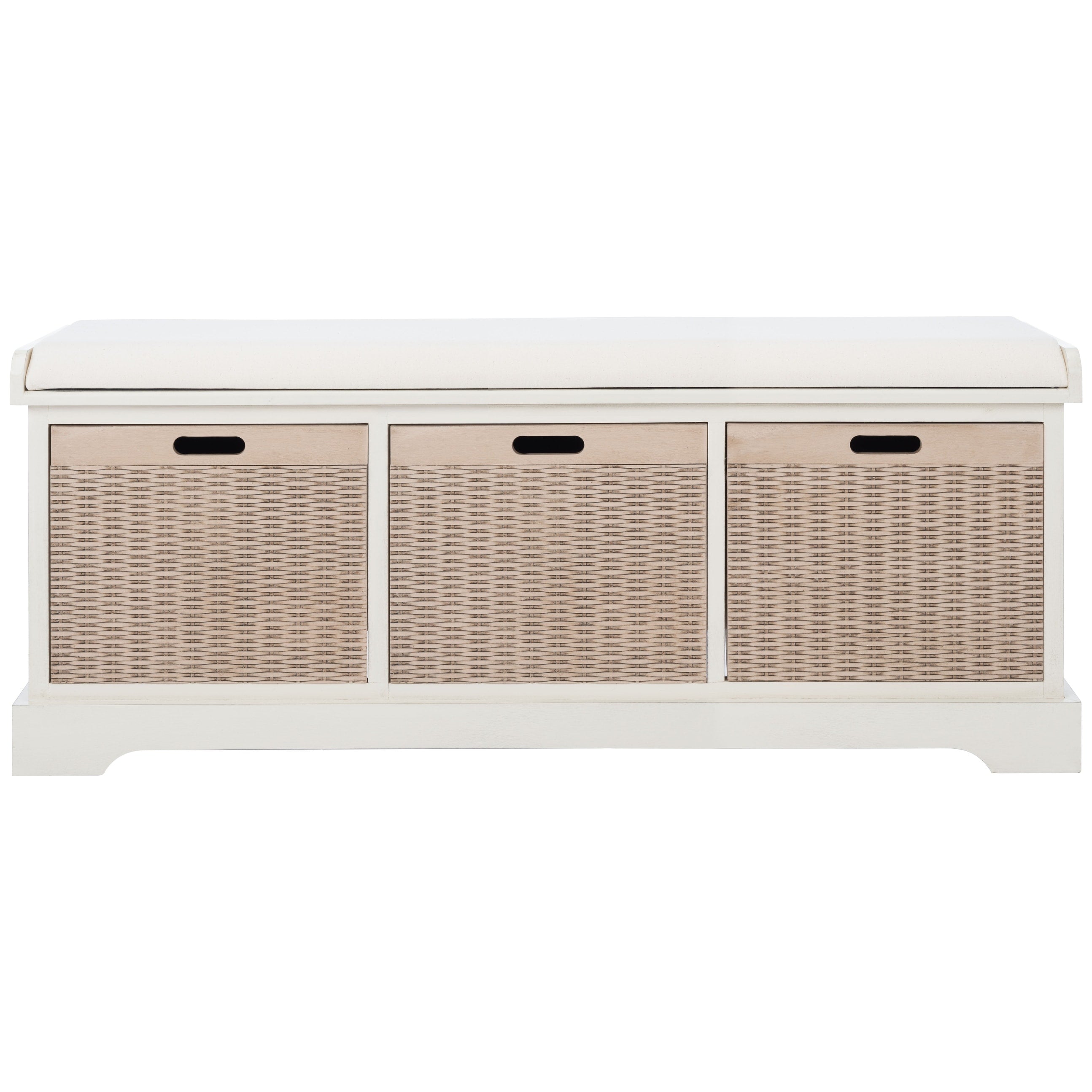 Banc de rangement 3 tiroirs avec coussins SAFAVIEH Fiorello - 47,3 l x 15 L x 19 H - 47 l x 15 P x 19 H