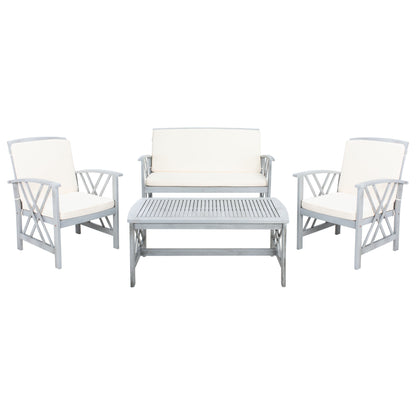 Ensemble de jardin 4 pièces en bois d'acacia massif SAFAVIEH Fontana - 47 L x 26 P x 33 H