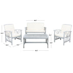 Ensemble de jardin 4 pièces en bois d'acacia massif SAFAVIEH Fontana - 47 L x 26 P x 33 H